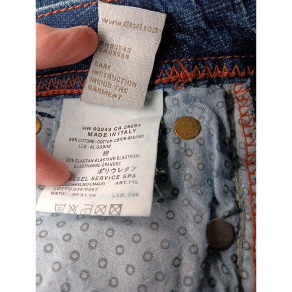 Diesel LOWKY Jeans Womens 28 x 33 Blue Denim Sequin 0071L-STRETCH $320 New - Picture 10 of 10